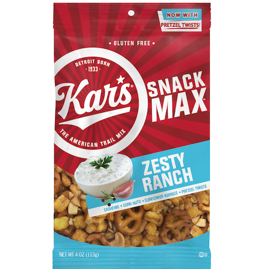 Kar's Nuts Zesty Ranch Snack Max-4 oz.-12/Case
