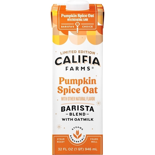 Califia Farms Pumpkin Spice Oat Barista Blend-32 fl oz.-6/Case