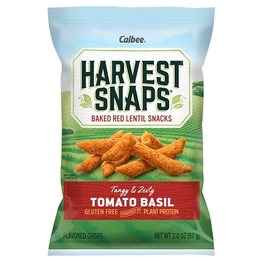 Harvest Snaps Green Pea Snack Crisps Tomato Basil Caddy-2 oz.-8/Case