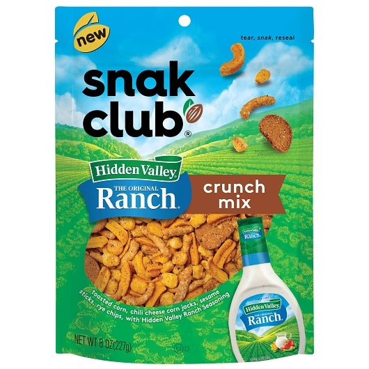 Snak Club Hidden Valley Ranch Crunch Mix 6 Pack-8 oz.-6/Case