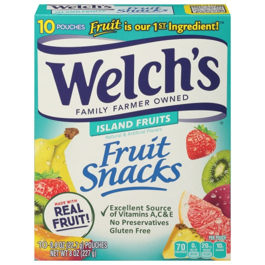 Welch's 0.8 Oz Welch's Fruit Snacks Island Fruits 8X10ct-0.8 oz.-10/Box-8/Case