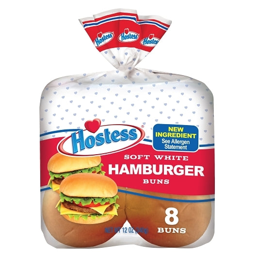 Hostess Hamburger Buns Fresh Case-12 oz.-4/Case