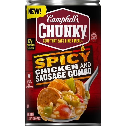Campbell's Chunky Spicy Chicken And Sausage Gumbo Soup-18.8 oz.-12/Case