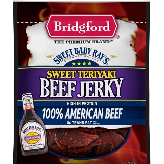 Bridgford Sweet Teriyaki Beef Jerky-1.25 oz.-8/Box-6/Case