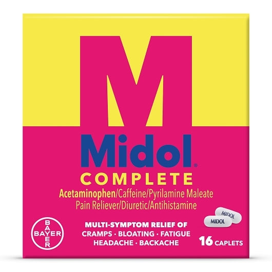 Midol Menstrual Caplets-16 Piece-3/Box-12/Case