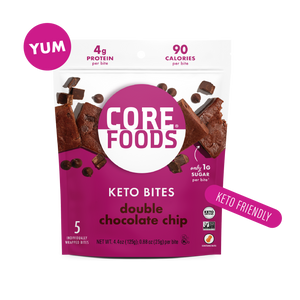 Core Foods 24Kg Keto Brownie Bites-Double Chocolate Chip-0.34 Lb. Pouch-6/Case