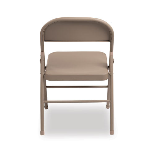 Alera All Steel Folding Chair Supports Up To 300 Lb 16.5" Seat Height Tan Seat Tan Back Tan Base 4/Case