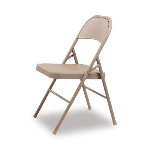 Alera All Steel Folding Chair Supports Up To 300 Lb 16.5" Seat Height Tan Seat Tan Back Tan Base 4/Case