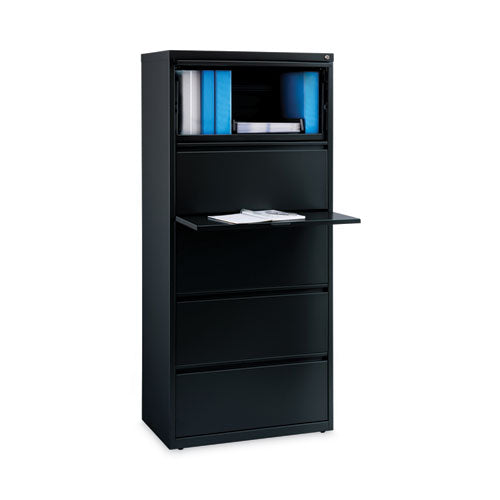 Alera Lateral File Five Legal/letter/a4-size File Drawers 30"x18.62"x67.62" Black