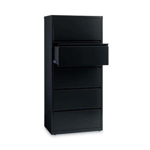 Alera Lateral File Five Legal/letter/a4-size File Drawers 30"x18.62"x67.62" Black