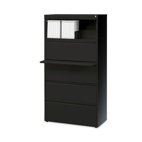 Alera Lateral File Five Legal/letter/a4-size File Drawers 30"x18.62"x67.62" Black