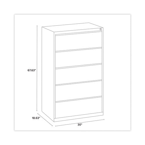 Alera Lateral File Five Legal/letter/a4-size File Drawers 30"x18.62"x67.62" Putty