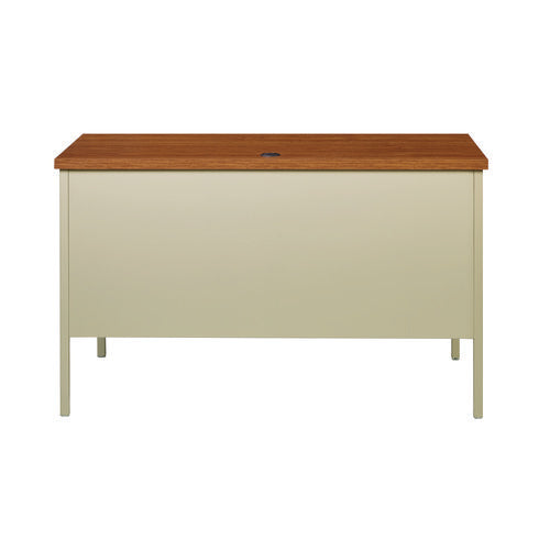 Alera Double Pedestal Steel Desk 60"x30"x29.5" Cherry/putty Putty Legs