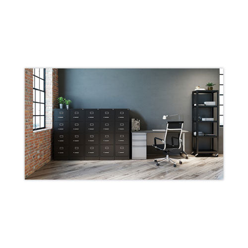 Alera Four-drawer Economy Vertical File Letter-size File Drawers 15"x22"x52" Black