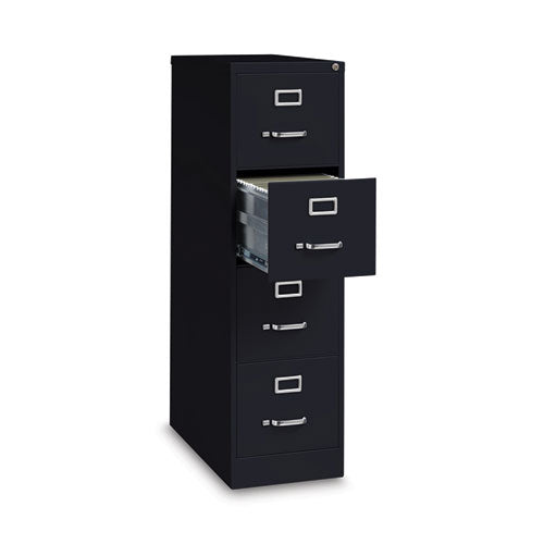 Alera Four-drawer Economy Vertical File Letter-size File Drawers 15"x26.5"x52" Black