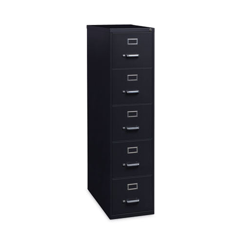 Alera Five-drawer Economy Vertical File Letter-size File Drawers 15"x26.5"x61.37" Black