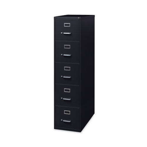 Alera Five-drawer Economy Vertical File Letter-size File Drawers 15"x26.5"x61.37" Black