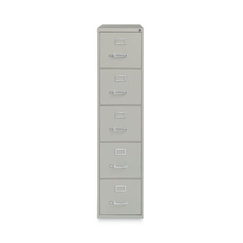 Alera Five-drawer Economy Vertical File Letter-size File Drawers 15"x26.5"x61.37" Light Gray