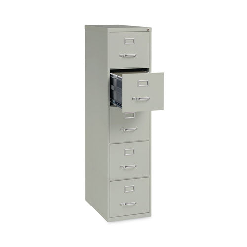 Alera Five-drawer Economy Vertical File Letter-size File Drawers 15"x26.5"x61.37" Light Gray