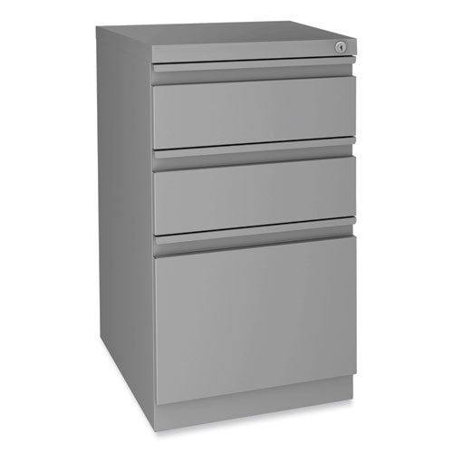 Alera Modern Teacher Series Pedestal Desk Left-side Pedestal: Box/box/file 60"x24"x28.75" White/silver