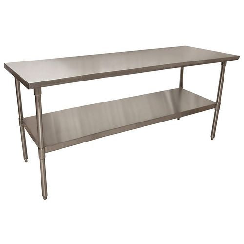 BK Resources Stainless Steel Flat Top Work Tables 72wx30dx36h Silver 2/pallet