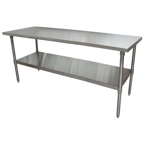 BK Resources Stainless Steel Flat Top Work Tables 72wx30dx36h Silver 2/pallet