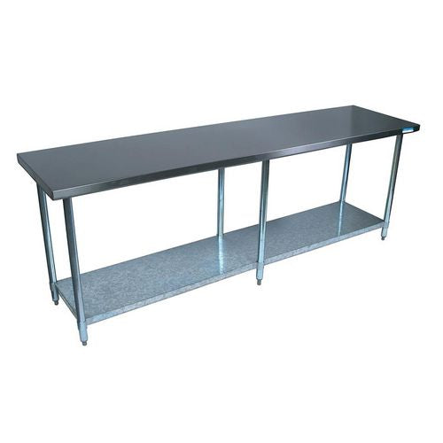 BK Resources Stainless Steel Flat Top Work Tables 96wx30dx36h Silver 2/pallet