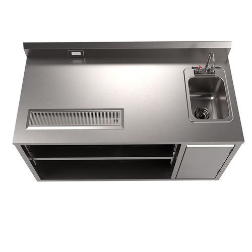 BK Resources Stainless Steel Beverage Table With Right Sink Rectangular 30"x60"x41.5" Silver Top Silver Base/legs