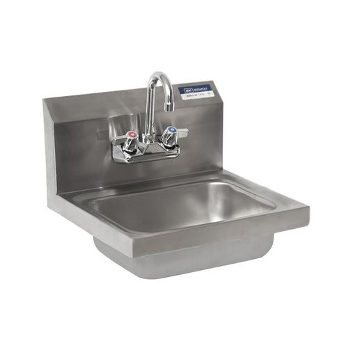 BK Resources Stainless Steel Hand Sink With Faucet 14" Lx10" Wx5" D