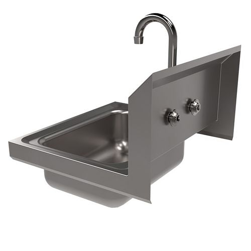 BK Resources Stainless Steel Hand Sink With Faucet 14" Lx10" Wx5" D