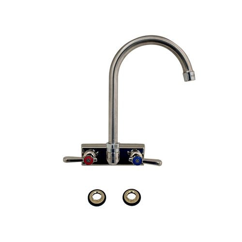 BK Resources Evolution Splash Mount Stainless Steel Faucet 12.38" Height/8" Reach Stainless Steel