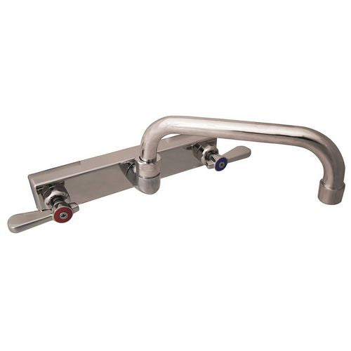 BK Resources Evolution Splash Mount Stainless Steel Faucet 4.63" Height 8" Reach Stainless Steel