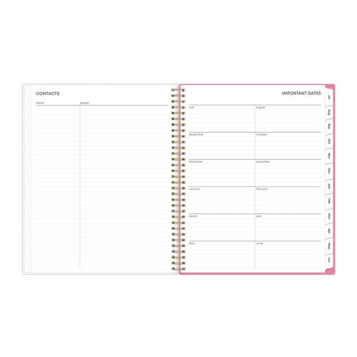 Blue Sky Roosevelt Pink Academic Weekly/monthly Planner Floral Artwork 11"x8.5" Pink/gray Cover 12-month (july-june): 2024-2025