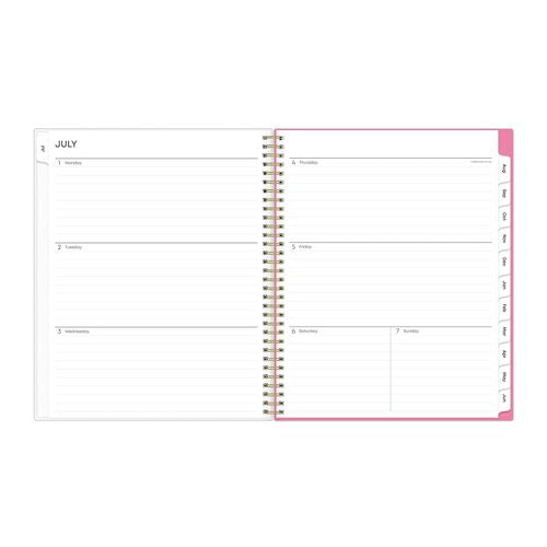 Blue Sky Roosevelt Pink Academic Weekly/monthly Planner Floral Artwork 11"x8.5" Pink/gray Cover 12-month (july-june): 2024-2025