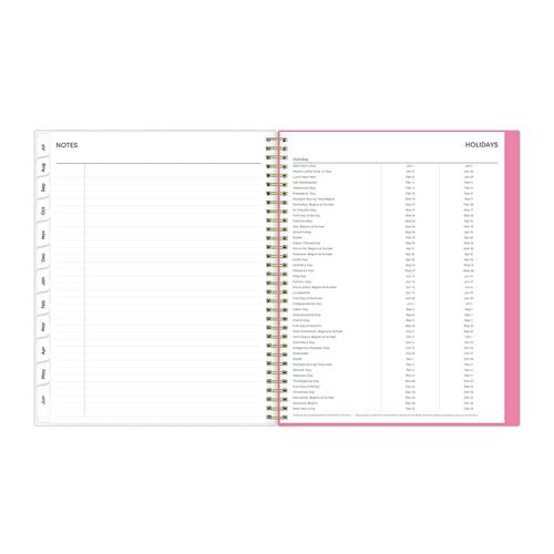 Blue Sky Roosevelt Pink Academic Weekly/monthly Planner Floral Artwork 11"x8.5" Pink/gray Cover 12-month (july-june): 2024-2025