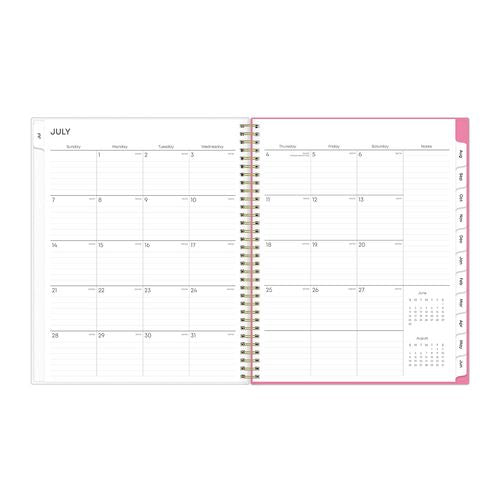 Blue Sky Roosevelt Pink Academic Weekly/monthly Planner Floral Artwork 11"x8.5" Pink/gray Cover 12-month (july-june): 2024-2025