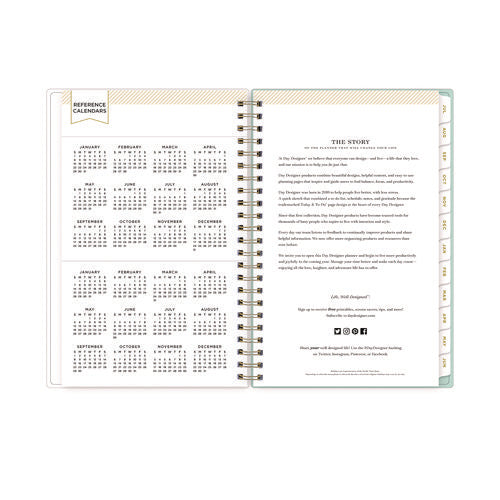 Blue Sky Day Designer "secret Garden Mint" Academic Year Weekly/monthly Notes Planner 8x5 12-month (july To June): 2024-2025