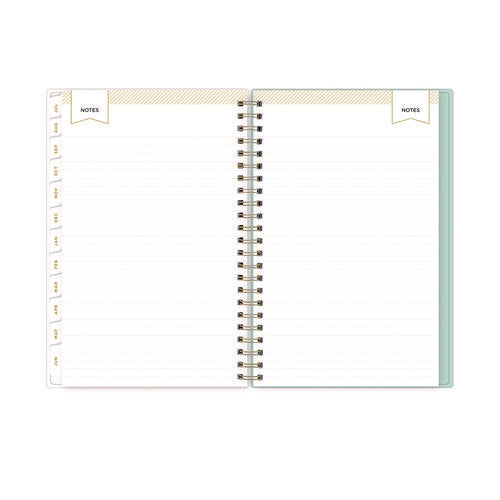 Blue Sky Day Designer "secret Garden Mint" Academic Year Weekly/monthly Notes Planner 8x5 12-month (july To June): 2024-2025