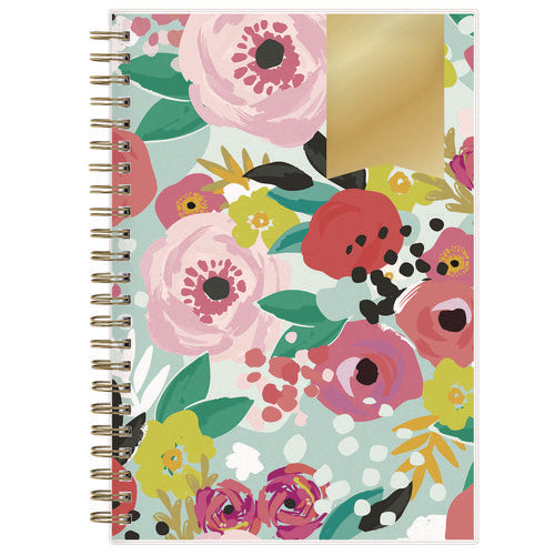 Blue Sky Day Designer "secret Garden Mint" Academic Year Weekly/monthly Notes Planner 8x5 12-month (july To June): 2024-2025