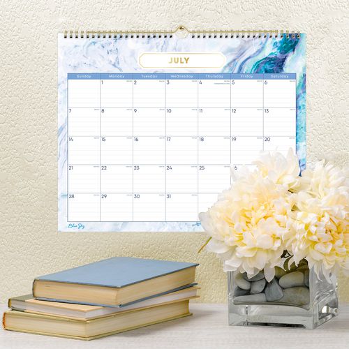 Blue Sky Gemma Academic Wall Calendar Geode Artwork 15"x12" White/blue Sheets 12-month (july To June): 2024 To 2025