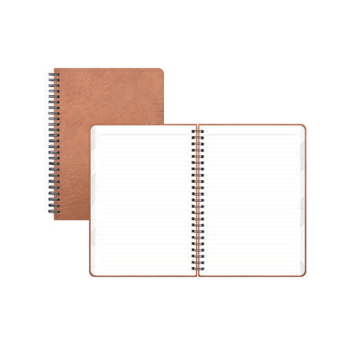 Blue Sky Asmbld Faux Leather Wirebound Notebook 1-subject Medium/college Rule Tan Cover (80) 8.5x5.75 Sheets