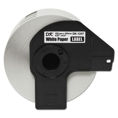 Brother P-Touch Dk1247 Label Tape 4.07"x6.4" Black On White 180 Labels/roll