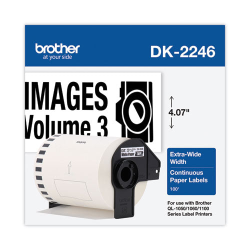 Brother P-Touch Dk2246 Label Tape 4.07"x100 Ft Black On White