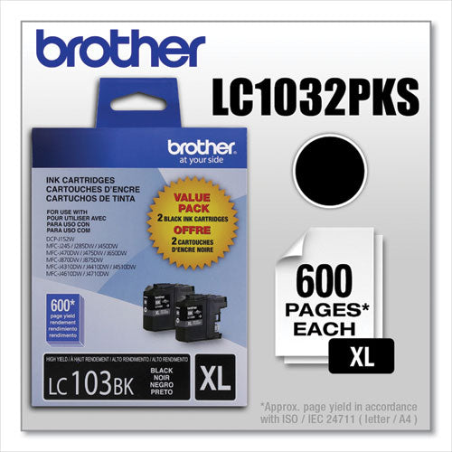 Brother Lc1032pks Innobella High-yield Ink 600 Page-yield Black 2/pack