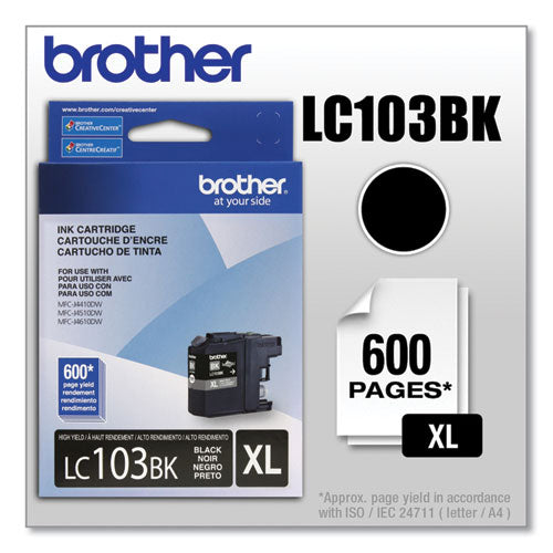 Brother Lc103bk Innobella High-yield Ink 600 Page-yield Black