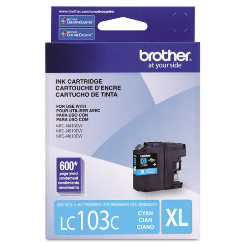 Brother Lc103c Innobella High-yield Ink 600 Page-yield Cyan