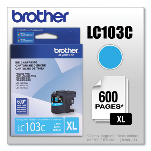 Brother Lc103c Innobella High-yield Ink 600 Page-yield Cyan