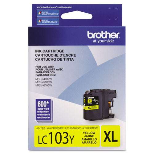 Brother Lc103y Innobella High-yield Ink 600 Page-yield Yellow