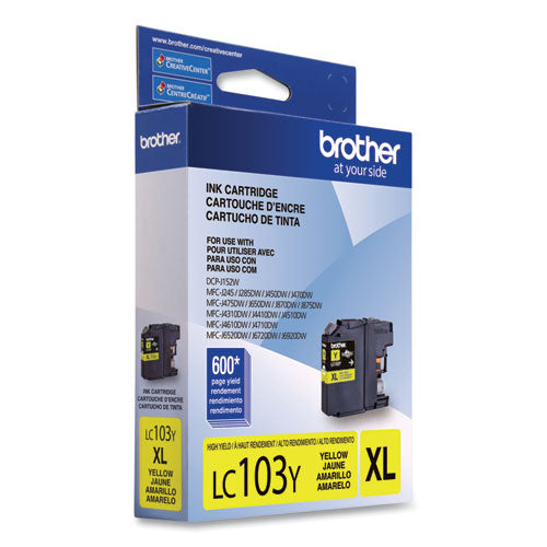 Brother Lc103y Innobella High-yield Ink 600 Page-yield Yellow