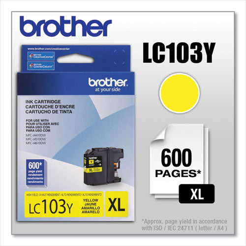 Brother Lc103y Innobella High-yield Ink 600 Page-yield Yellow